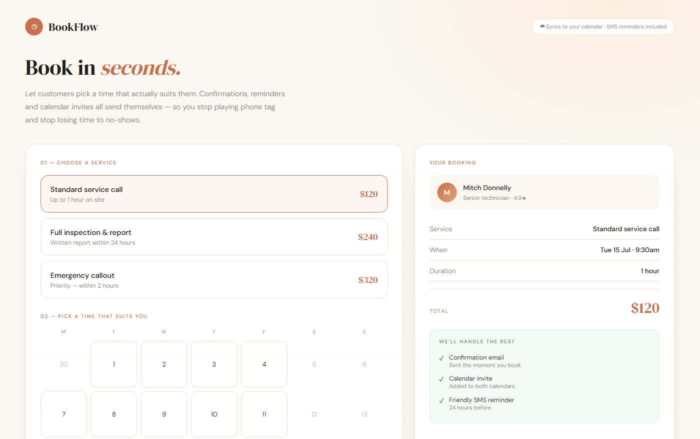 Golden & Co. online booking system template